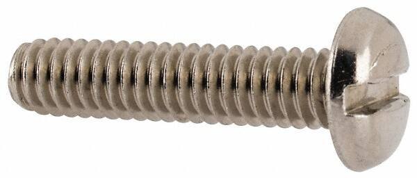 Value Collection - #8-32 UNC, 3/4" Length Under Head Slotted Drive Machine Screw - Pan Head, Grade 18-8 Stainless Steel, Uncoated, Without Washer - Eagle Tool & Supply