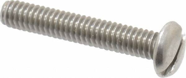 Value Collection - #8-32 UNC, 1" Length Under Head Slotted Drive Machine Screw - Pan Head, Grade 18-8 Stainless Steel, Uncoated, Without Washer - Eagle Tool & Supply