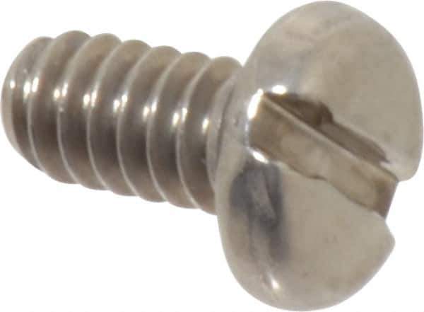 Value Collection - #10-24 UNC, 3/8" Length Under Head Slotted Drive Machine Screw - Pan Head, Grade 18-8 Stainless Steel, Uncoated, Without Washer - Eagle Tool & Supply