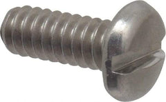 Value Collection - #10-24 UNC, 1/2" Length Under Head Slotted Drive Machine Screw - Pan Head, Grade 18-8 Stainless Steel, Uncoated, Without Washer - Eagle Tool & Supply