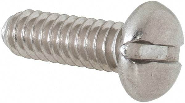 Value Collection - #10-24 UNC, 5/8" Length Under Head Slotted Drive Machine Screw - Pan Head, Grade 18-8 Stainless Steel, Uncoated, Without Washer - Eagle Tool & Supply
