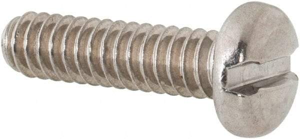 Value Collection - #10-24 UNC, 3/4" Length Under Head Slotted Drive Machine Screw - Pan Head, Grade 18-8 Stainless Steel, Uncoated, Without Washer - Eagle Tool & Supply