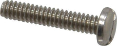Value Collection - #10-24 UNC, 1" Length Under Head Slotted Drive Machine Screw - Pan Head, Grade 18-8 Stainless Steel, Uncoated, Without Washer - Eagle Tool & Supply