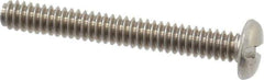Value Collection - #10-24 UNC, 1-1/2" Length Under Head Slotted Drive Machine Screw - Pan Head, Grade 18-8 Stainless Steel, Uncoated, Without Washer - Eagle Tool & Supply