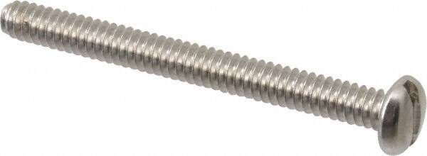 Value Collection - #10-24 UNC, 2" Length Under Head Slotted Drive Machine Screw - Pan Head, Grade 18-8 Stainless Steel, Uncoated, Without Washer - Eagle Tool & Supply