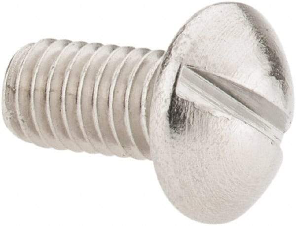 Value Collection - #10-32 UNF, 3/8" Length Under Head Slotted Drive Machine Screw - Pan Head, Grade 18-8 Stainless Steel, Uncoated, Without Washer - Eagle Tool & Supply