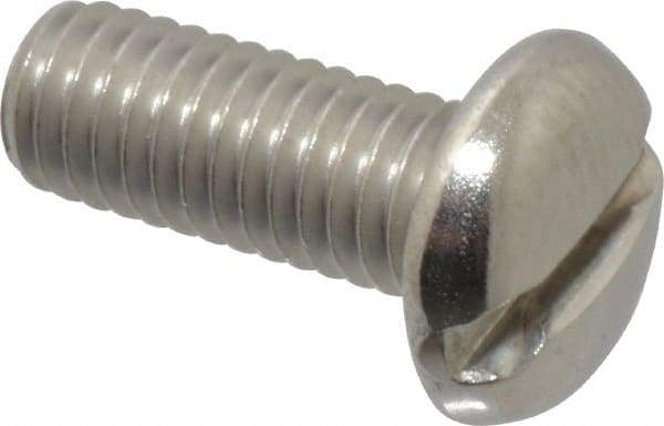 Value Collection - #10-32 UNF, 1/2" Length Under Head Slotted Drive Machine Screw - Pan Head, Grade 18-8 Stainless Steel, Uncoated, Without Washer - Eagle Tool & Supply