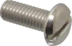 Value Collection - #10-32 UNF, 1/2" Length Under Head Slotted Drive Machine Screw - Pan Head, Grade 18-8 Stainless Steel, Uncoated, Without Washer - Eagle Tool & Supply