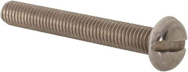Value Collection - #10-32 UNF, 1-1/2" Length Under Head Slotted Drive Machine Screw - Pan Head, Grade 18-8 Stainless Steel, Uncoated, Without Washer - Eagle Tool & Supply