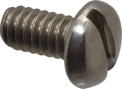 Value Collection - 1/4-20 UNC, 1/2" Length Under Head Slotted Drive Machine Screw - Pan Head, Grade 18-8 Stainless Steel, Uncoated, Without Washer - Eagle Tool & Supply