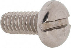 Value Collection - 1/4-20 UNC, 5/8" Length Under Head Slotted Drive Machine Screw - Pan Head, Grade 18-8 Stainless Steel, Uncoated, Without Washer - Eagle Tool & Supply