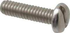 Value Collection - 1/4-20 UNC, 1" Length Under Head Slotted Drive Machine Screw - Pan Head, Grade 18-8 Stainless Steel, Uncoated, Without Washer - Eagle Tool & Supply