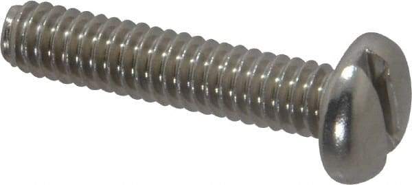 Value Collection - 1/4-20 UNC, 1-1/4" Length Under Head Slotted Drive Machine Screw - Pan Head, Grade 18-8 Stainless Steel, Uncoated, Without Washer - Eagle Tool & Supply