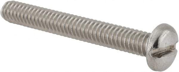 Value Collection - 1/4-20 UNC, 2" Length Under Head Slotted Drive Machine Screw - Pan Head, Grade 18-8 Stainless Steel, Uncoated, Without Washer - Eagle Tool & Supply