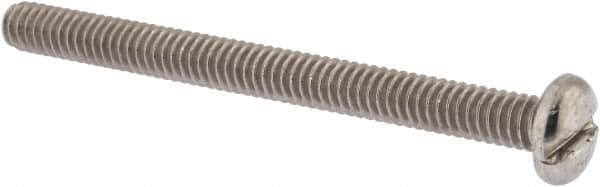 Value Collection - 1/4-20 UNC, 3" Length Under Head Slotted Drive Machine Screw - Pan Head, Grade 18-8 Stainless Steel, Uncoated, Without Washer - Eagle Tool & Supply
