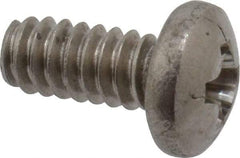 Value Collection - #4-40 UNC, 1/4" Length Under Head Phillips Drive Machine Screw - Pan Head, Grade 18-8 Stainless Steel, Uncoated, Without Washer - Eagle Tool & Supply