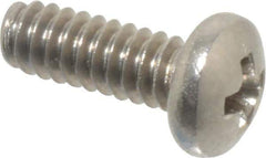 Value Collection - #4-40 UNC, 5/16" Length Under Head Phillips Drive Machine Screw - Pan Head, Grade 18-8 Stainless Steel, Uncoated, Without Washer - Eagle Tool & Supply