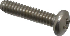 Value Collection - #4-40 UNC, 1/2" Length Under Head Phillips Drive Machine Screw - Pan Head, Grade 18-8 Stainless Steel, Uncoated, Without Washer - Eagle Tool & Supply