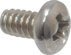Value Collection - #6-32 UNC, 1/4" Length Under Head Phillips Drive Machine Screw - Pan Head, Grade 18-8 Stainless Steel, Uncoated, Without Washer - Eagle Tool & Supply