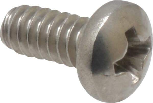 Value Collection - #6-32 UNC, 5/16" Length Under Head Phillips Drive Machine Screw - Pan Head, Grade 18-8 Stainless Steel, Uncoated, Without Washer - Eagle Tool & Supply