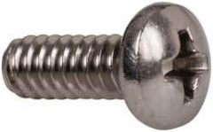 Value Collection - #6-32 UNC, 3/8" Length Under Head Phillips Drive Machine Screw - Pan Head, Grade 18-8 Stainless Steel, Uncoated, Without Washer - Eagle Tool & Supply