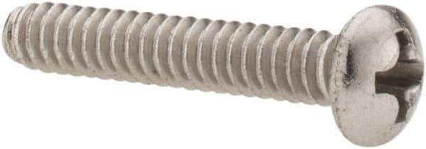 Value Collection - #6-32 UNC, 3/4" Length Under Head Phillips Drive Machine Screw - Pan Head, Grade 18-8 Stainless Steel, Uncoated, Without Washer - Eagle Tool & Supply