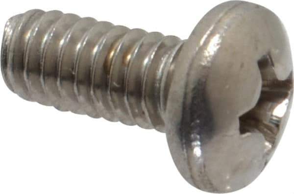 Value Collection - #8-32 UNC, 3/8" Length Under Head Phillips Drive Machine Screw - Pan Head, Grade 18-8 Stainless Steel, Uncoated, Without Washer - Eagle Tool & Supply