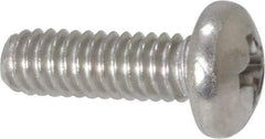 Value Collection - #8-32 UNC, 1/2" Length Under Head Phillips Drive Machine Screw - Pan Head, Grade 18-8 Stainless Steel, Uncoated, Without Washer - Eagle Tool & Supply