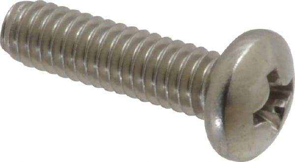 Value Collection - #8-32 UNC, 5/8" Length Under Head Phillips Drive Machine Screw - Pan Head, Grade 18-8 Stainless Steel, Uncoated, Without Washer - Eagle Tool & Supply