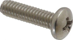 Value Collection - #8-32 UNC, 5/8" Length Under Head Phillips Drive Machine Screw - Pan Head, Grade 18-8 Stainless Steel, Uncoated, Without Washer - Eagle Tool & Supply