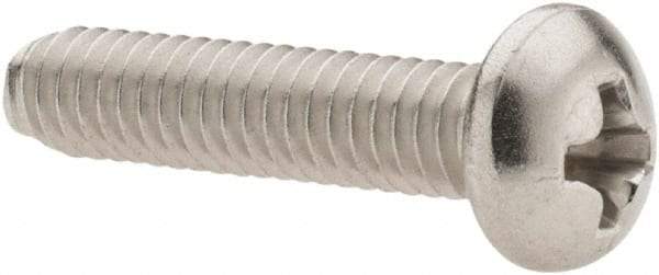 Value Collection - #8-32 UNC, 3/4" Length Under Head Phillips Drive Machine Screw - Pan Head, Grade 18-8 Stainless Steel, Uncoated, Without Washer - Eagle Tool & Supply