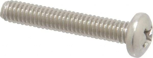 Value Collection - #8-32 UNC, 1" Length Under Head Phillips Drive Machine Screw - Pan Head, Grade 18-8 Stainless Steel, Uncoated, Without Washer - Eagle Tool & Supply