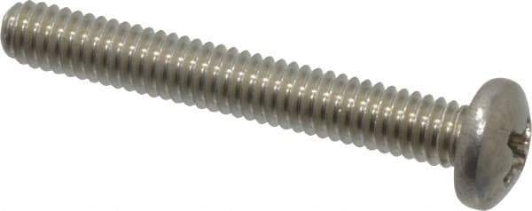Value Collection - #8-32 UNC, 1-1/4" Length Under Head Phillips Drive Machine Screw - Pan Head, Grade 18-8 Stainless Steel, Uncoated, Without Washer - Eagle Tool & Supply