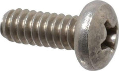 Value Collection - #10-24 UNC, 1/2" Length Under Head Phillips Drive Machine Screw - Pan Head, Grade 18-8 Stainless Steel, Uncoated, Without Washer - Eagle Tool & Supply