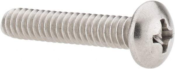 Value Collection - #10-24 UNC, 1" Length Under Head Phillips Drive Machine Screw - Pan Head, Grade 18-8 Stainless Steel, Uncoated, Without Washer - Eagle Tool & Supply