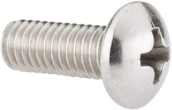 Value Collection - #10-32 UNF, 1/2" Length Under Head Phillips Drive Machine Screw - Pan Head, Grade 18-8 Stainless Steel, Uncoated, Without Washer - Eagle Tool & Supply