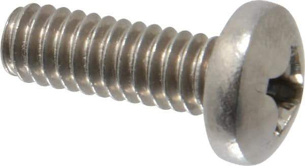 Value Collection - 1/4-20 UNC, 3/4" Length Under Head Phillips Drive Machine Screw - Pan Head, Grade 18-8 Stainless Steel, Uncoated, Without Washer - Eagle Tool & Supply