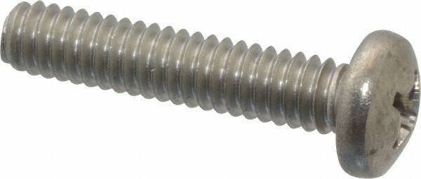 Value Collection - 1/4-20 UNC, 1-1/4" Length Under Head Phillips Drive Machine Screw - Pan Head, Grade 18-8 Stainless Steel, Uncoated, Without Washer - Eagle Tool & Supply