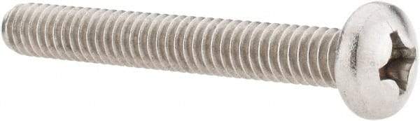 Value Collection - 1/4-20 UNC, 2" Length Under Head Phillips Drive Machine Screw - Pan Head, Grade 18-8 Stainless Steel, Uncoated, Without Washer - Eagle Tool & Supply