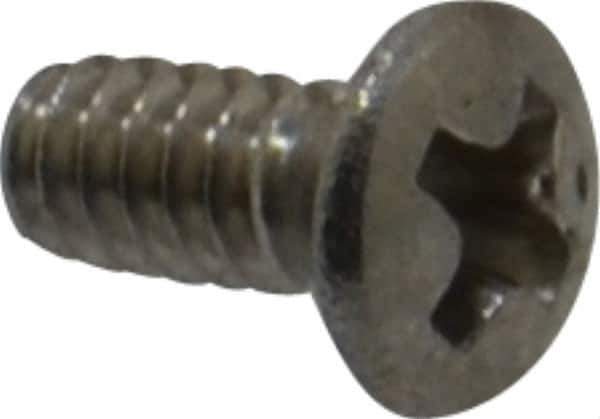 Value Collection - #4-40 UNC, 1/4" OAL Phillips Drive Machine Screw - Oval Head, Grade 18-8 Stainless Steel, Uncoated, Without Washer - Eagle Tool & Supply