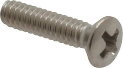Value Collection - #4-40 UNC, 1/2" OAL Phillips Drive Machine Screw - Oval Head, Grade 18-8 Stainless Steel, Uncoated, Without Washer - Eagle Tool & Supply