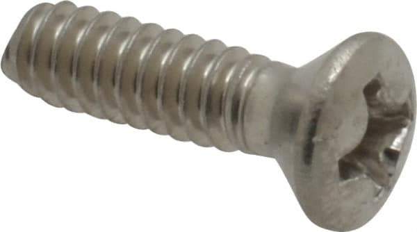 Value Collection - #6-32 UNC, 1/2" OAL Phillips Drive Machine Screw - Oval Head, Grade 18-8 Stainless Steel, Uncoated, Without Washer - Eagle Tool & Supply
