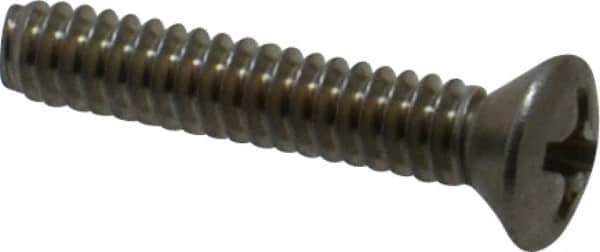 Value Collection - #6-32 UNC, 3/4" OAL Phillips Drive Machine Screw - Oval Head, Grade 18-8 Stainless Steel, Uncoated, Without Washer - Eagle Tool & Supply