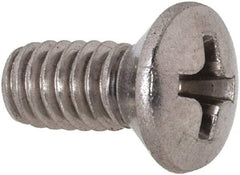 Value Collection - #8-32 UNC, 3/8" OAL Phillips Drive Machine Screw - Oval Head, Grade 18-8 Stainless Steel, Uncoated, Without Washer - Eagle Tool & Supply