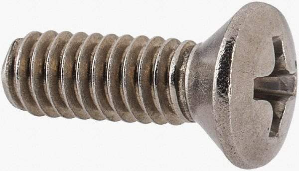 Value Collection - #8-32 UNC, 1/2" OAL Phillips Drive Machine Screw - Oval Head, Grade 18-8 Stainless Steel, Uncoated, Without Washer - Eagle Tool & Supply