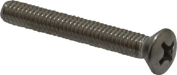 Value Collection - #8-32 UNC, 1-1/4" OAL Phillips Drive Machine Screw - Oval Head, Grade 18-8 Stainless Steel, Uncoated, Without Washer - Eagle Tool & Supply