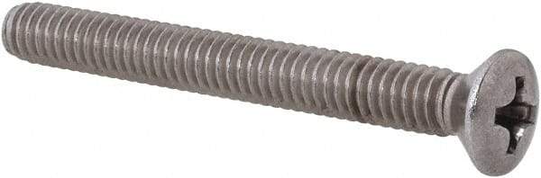 Value Collection - #8-32 UNC, 1-1/2" OAL Phillips Drive Machine Screw - Oval Head, Grade 18-8 Stainless Steel, Uncoated, Without Washer - Eagle Tool & Supply