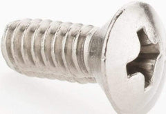 Value Collection - #10-24 UNC, 1/2" OAL Phillips Drive Machine Screw - Oval Head, Grade 18-8 Stainless Steel, Uncoated, Without Washer - Eagle Tool & Supply