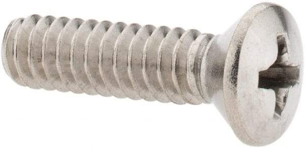 Value Collection - #10-24 UNC, 3/4" OAL Phillips Drive Machine Screw - Oval Head, Grade 18-8 Stainless Steel, Uncoated, Without Washer - Eagle Tool & Supply