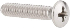 Value Collection - #10-24 UNC, 1" OAL Phillips Drive Machine Screw - Oval Head, Grade 18-8 Stainless Steel, Uncoated, Without Washer - Eagle Tool & Supply